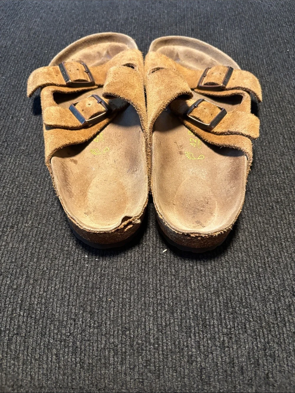 Birkenstock Men's Suede Double Buckle Sandals in Tan